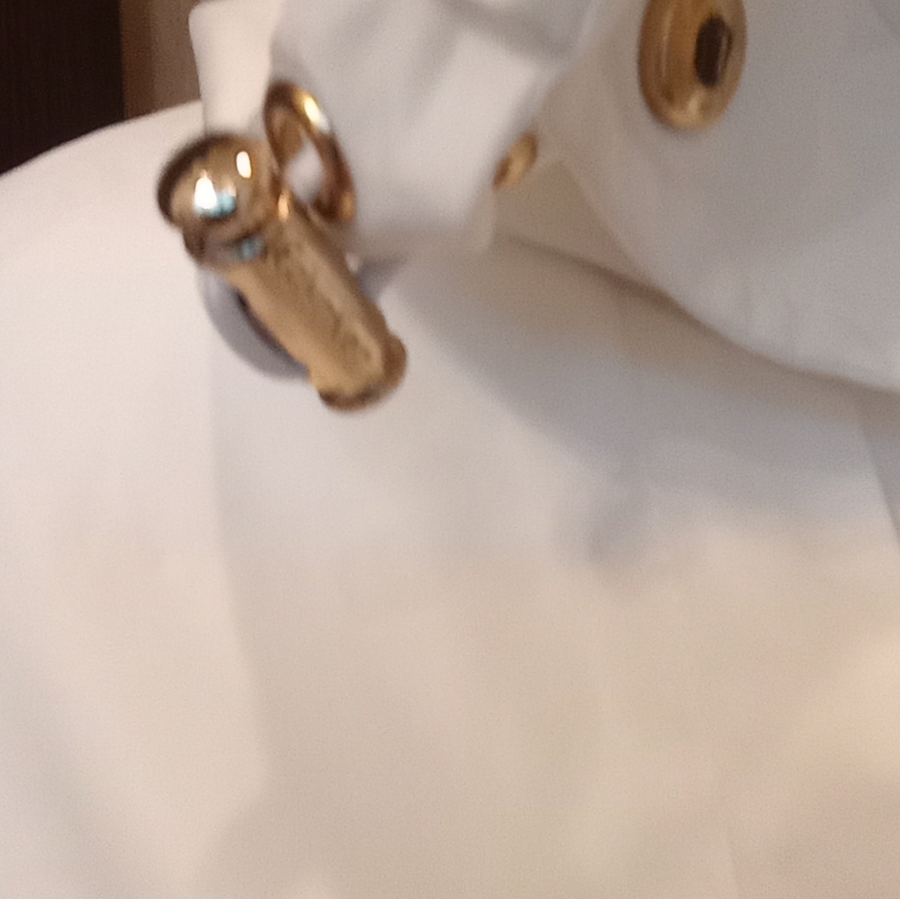 Calvin Klein 1X Lightweight Hooded Raincoat / Windbreaker White W/ Gold Accents - Picture 4 of 7